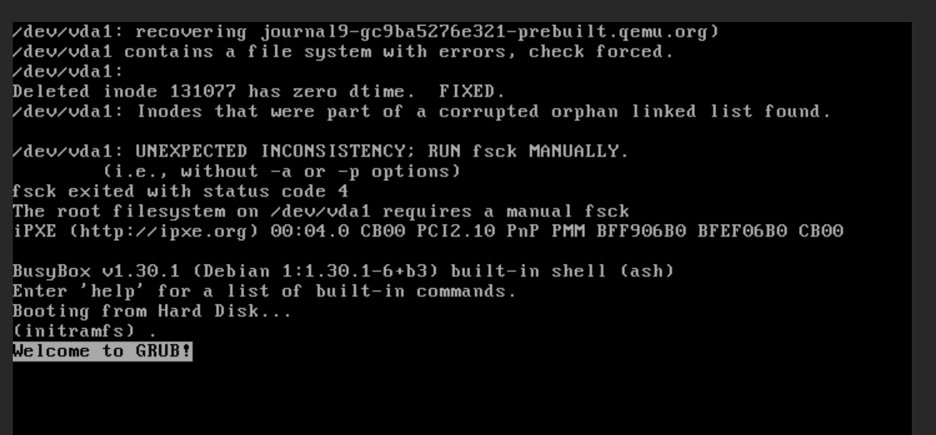 Debian系統(tǒng)啟動出現(xiàn)BusyBox v1.30,1(Debian 1:1.30.1-6+b3) built-in shell (ash)，無法正常啟動